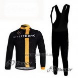 2011 Abbigliamento Ciclismo Livestrong Nero e Giallo Manica Lunga e Salopette