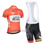 2014 Abbigliamento Ciclismo Lotto Belisol Arancione Manica Corta e Salopette