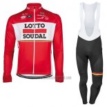 2017 Abbigliamento Ciclismo Lotto Soudal Ml Rosso Manica Lunga e Salopette