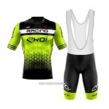 2020 Abbigliamento Ciclismo EKOI Nero Verde Manica Corta e Salopette