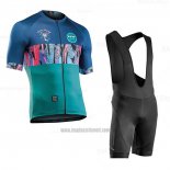 2020 Abbigliamento Ciclismo Northwave Blu Verde Manica Corta e Salopette