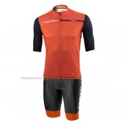 2021 Abbigliamento Ciclismo Castelli Arancione Manica Corta e Salopette(1)