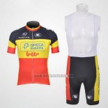 2011 Abbigliamento Ciclismo Omega Pharma Lotto Campione Belga Manica Corta e Salopette