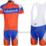 2011 Abbigliamento Ciclismo Rabobank Blu e Arancione Manica Corta e Salopette
