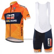 2017 Abbigliamento Ciclismo Boels Dolmans Arancione Manica Corta e Salopette