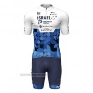 2022 Abbigliamento Ciclismo Israel Cycling Academy Blu Bianco Manica Corta e Salopette