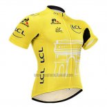 2015 Abbigliamento Ciclismo Tour de France Giallo Manica Corta e Salopette
