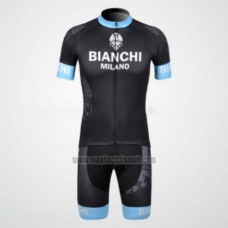 2012 Abbigliamento Ciclismo Bianchi Nero e Azzurro Manica Corta e Salopette