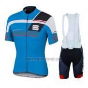 2016 Abbigliamento Ciclismo Sportful Nero e Blu Manica Corta e Salopette