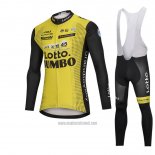 2018 Abbigliamento Ciclismo Lotto NL Jumbo Giallo Manica Lunga e Salopette