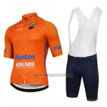 2018 Abbigliamento Ciclismo Tour Down Under Santos Arancione Manica Corta e Salopette