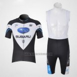 2011 Abbigliamento Ciclismo Subaru Nero e Bianco Manica Corta e Salopette