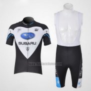 2011 Abbigliamento Ciclismo Subaru Nero e Bianco Manica Corta e Salopette