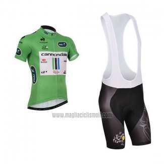 2013 Abbigliamento Ciclismo Cannondale Lider Verde e Bianco Manica Corta e Salopette