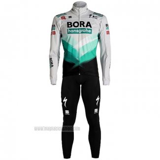 2021 Abbigliamento Ciclismo Bora-Hansgrone Bianco Manica Lunga e Salopette