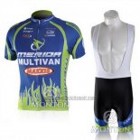 2010 Abbigliamento Ciclismo Merida Blu e Verde Manica Corta e Salopette