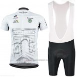 2015 Abbigliamento Ciclismo Tour de France Bianco Manica Corta e Salopette
