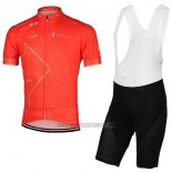 2017 Abbigliamento Ciclismo Abu Dhabi Tour Arancione Manica Corta e Salopette