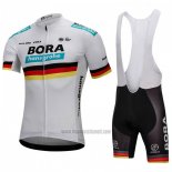 2018 Abbigliamento Ciclismo Bora Campione Belgio Bianco Manica Corta e Salopette