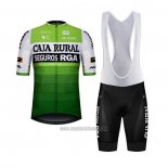 2020 Abbigliamento Ciclismo Caja Rural Bianco Verde Manica Corta e Salopette