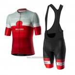 2020 Abbigliamento Ciclismo Castelli Grigio Rosso Manica Corta e Salopette