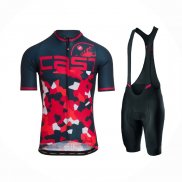 2021 Abbigliamento Ciclismo Castelli Rosso Spento Blu Manica Corta e Salopette