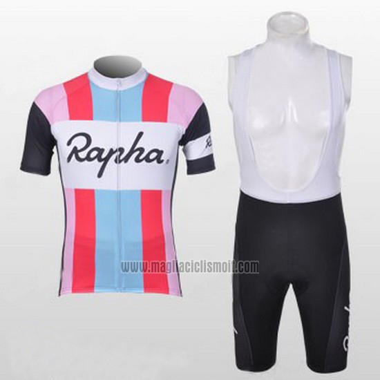 2012 Abbigliamento Ciclismo Rapha Rosso e Bianco Manica Corta e Salopette