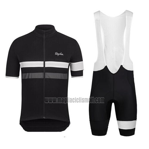 2015 Abbigliamento Ciclismo Rapha Nero e Bianco Manica Corta e Salopette