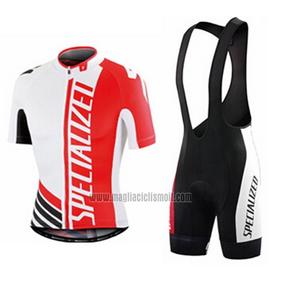 2015 Abbigliamento Ciclismo Specialized Rosso e Bianco Manica Corta e Salopette