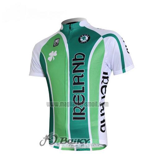 2012 Abbigliamento Ciclismo Irlanda Bianco e Verde Manica Corta e Salopette